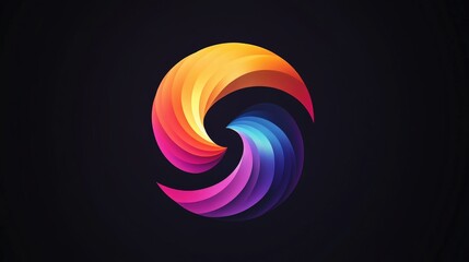 Poster - Imagine a beautiful logo that changes colors dynamically on a black background.