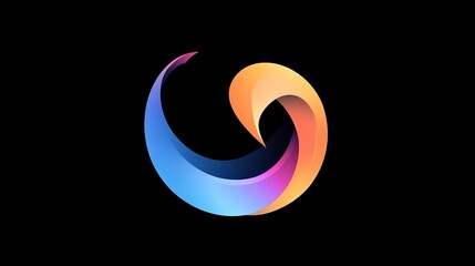 Poster - Imagine a beautiful logo that changes colors dynamically on a black background.