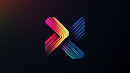 Poster - Imagine a beautiful logo that changes colors dynamically on a black background.