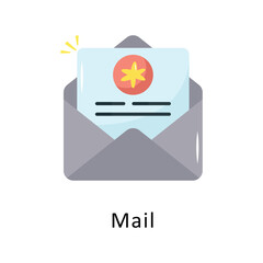 Fototapete - Mail Vector Flat Icon Design illustration Symbol on White background EPS 10 File