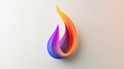 Fototapete - Imagine a logo that evolves in color against a white canvas, combining fluid gradients with sleek, contemporary design elements