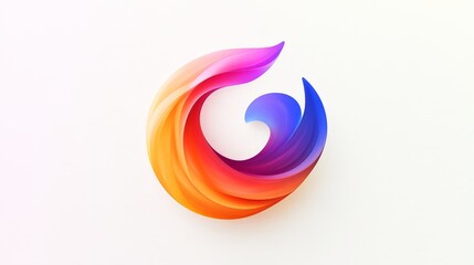 Fototapete - Imagine a logo that evolves in color on a clean white background. Combine sleek design elements with fluid gradients for a contemporary, stylish appearance