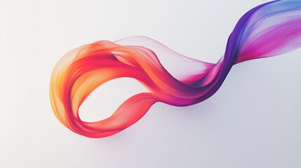 Fototapete - Imagine a logo that evolves in color on a pristine white background, blending modern aesthetics with fluid motion