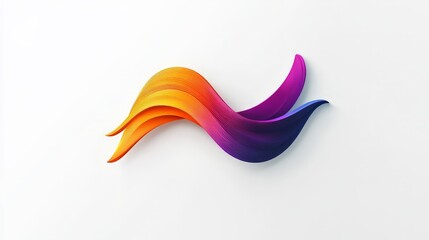 Fototapete - Imagine a logo that evolves in color on a pristine white background, blending modern aesthetics with fluid motion