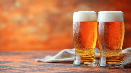 Mug beer. Full glasses of mug beer. Oktoberfest beer festival in Germany