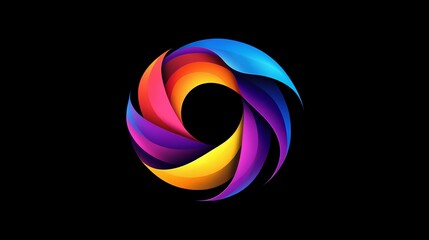 Poster - Imagine a logo with vibrant color shifts on a black backdrop