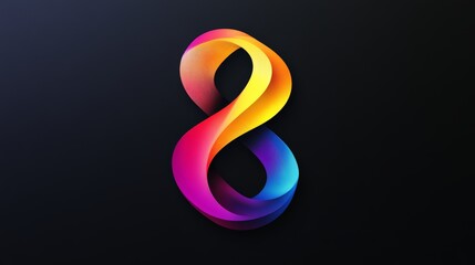 Poster - Imagine a logo with vibrant color shifts on a black backdrop