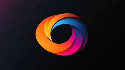 Poster - Imagine a logo with vibrant color shifts on a black backdrop