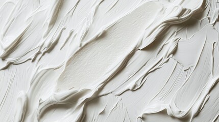 Poster - Creamy white texture with smooth and rough patterns created by spreading material