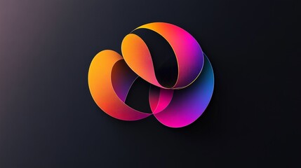 Poster - Imagine a unique logo with seamless color changes on a black canvas.