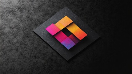 Poster - Imagine a unique logo with seamless color changes on a black canvas.