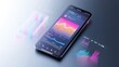 © Vangly - Smartphone displaying data analysis charts and graphs.