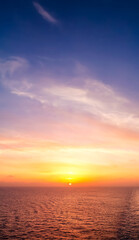 Wall Mural - Dramatic Colorful Sunset Sky over Mediterranean Sea. Cloudscape Background