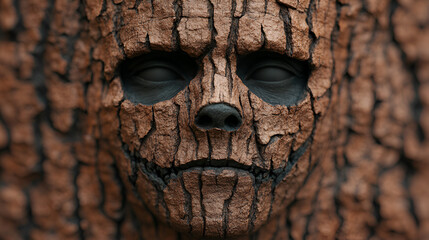 Creepy Tree Bark Face - Perfect for Halloween or Horror Designs