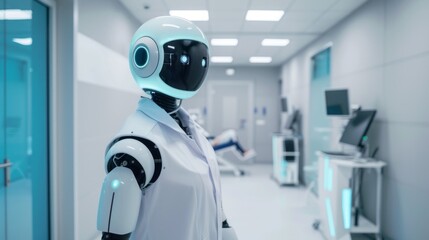 Aufkleber -  A ROBOT DOCTOR IN A POLYCLINIC