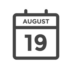 Wall Mural - August 19 Calendar Day or Calender Date - Deadlines or Appointment