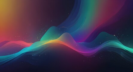 Canvas Print - abstract background showcasing holographic elements, solid glitch effects, and a rainbow gradient color scheme