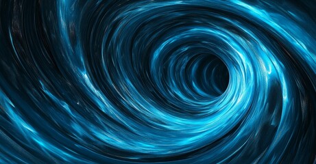 Poster - Energy blue swirling curved lines of glowing magical streaks in the background and energy particles
