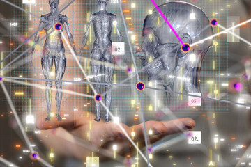 Poster - digital medical futuristic interface 3D rendering - 3d