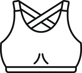 Canvas Print - This minimalist illustration features a sports bra with crossed straps, designed for activewear and athletic apparel