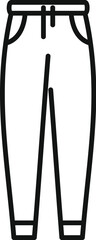 Poster - Simple black and white line drawing representing a pair of casual pants with elastic bottom