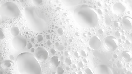 Poster - bubbles create a textured surface on a white liquid in a close-up shot taken during the afternoon li