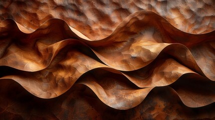 Wall Mural - High-resolution image of creased and crumpled recycle brown paper, showcasing the unique and abstract patterns formed by the folds 