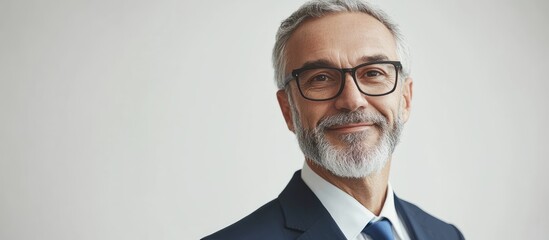 Poster - Portrait of a prosperous businessman set against a white background. with copy space image. Place for adding text or design