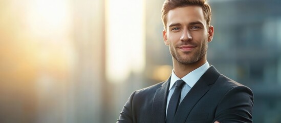 Poster - Accomplished businessman. with copy space image. Place for adding text or design