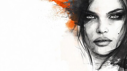 Poster - Artistic Portrait Of A Woman With Striking Features And Bold Colors Generative AI