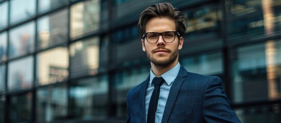 Poster - Attractive businessman. with copy space image. Place for adding text or design