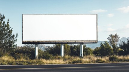 Poster - Billboard advertisement mock up with white empty screen display