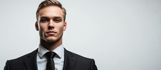 Poster - Portrait of a prosperous businessman set against a white background. with copy space image. Place for adding text or design