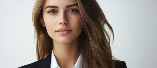 Poster - Portrait of a young attractive businesswoman. with copy space image. Place for adding text or design