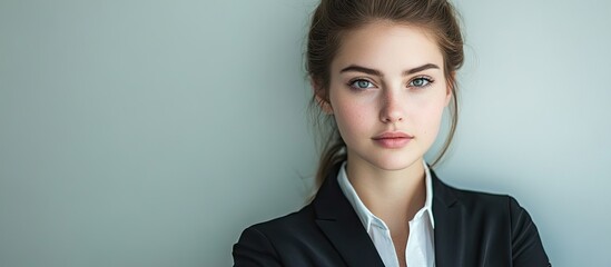 Poster - Portrait of a young attractive businesswoman. with copy space image. Place for adding text or design