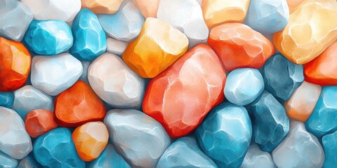 Poster - Abstract Composition of Colorful Stones