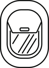 Poster - simple line drawing of an airplane window showing a closed sun blind