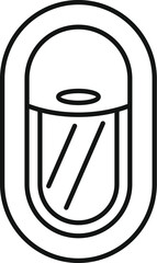Poster - simple line icon of an airplane window, representing the excitement and anticipation of air travel