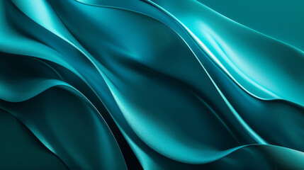 Wall Mural - Abstract Teal Background with Flowing Movement, Generative AI Illustration