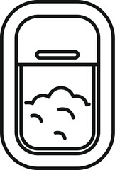 Poster - line art icon of an airplane window showing clouds during the flight