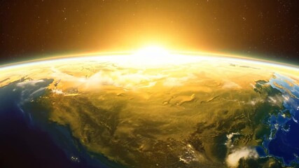 Poster - Sunrise Over Earth Viewed From Space Near The Equator Generative AI