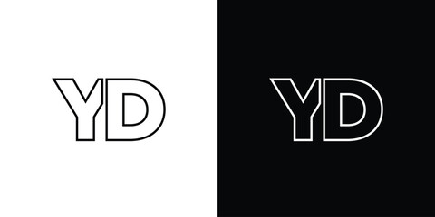 Wall Mural - Letter Y and D, YD logo design template. Minimal monogram initial based logotype.