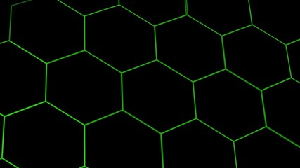 Wall Mural - abstract green hexagon animation background