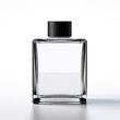 © Chotijah - Clear Glass Bottle with Black Lid on White Background.