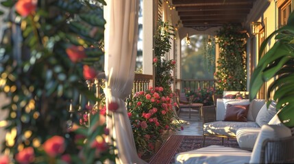 Wall Mural - Terrace Balcony Perspective