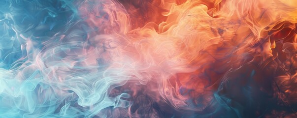 Wall Mural - Ethereal smoke wisps with colorful highlights, 4K hyperrealistic photo