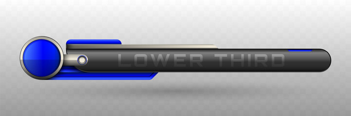 Wall Mural - Lower Third Banner in Blue and Metallic Black for Video Screen Broadcast Presentation Titles