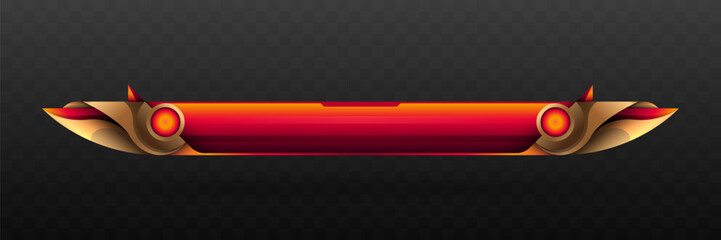 Wall Mural - Fantasy Game Title Lower Third Banner with Golden Borders for Game UI Designs