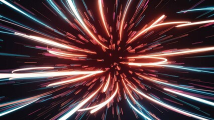 Poster - Vibrant abstract light streaks animation background Ideal for music events and nightlife visuals