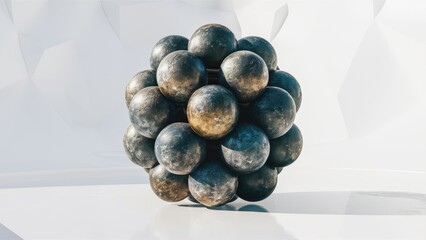 Poster - Isolated abstract 3D sphere structure on white background